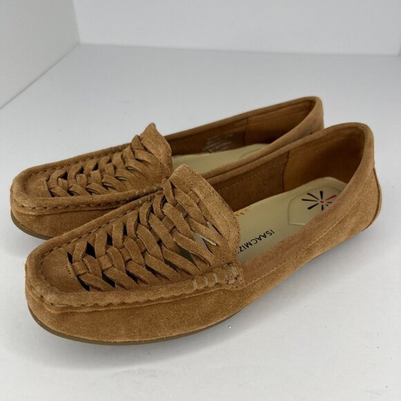 Isaac Mizrahi Womens A272931 Manton Brown Suede Slip-On Moccasin Size 5M Loafers - Picture 1 of 10